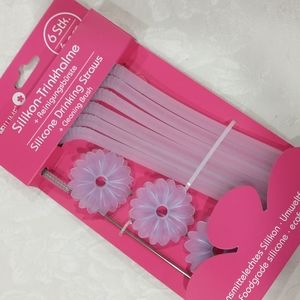 Kichblume 6pc Silicone Straw Set